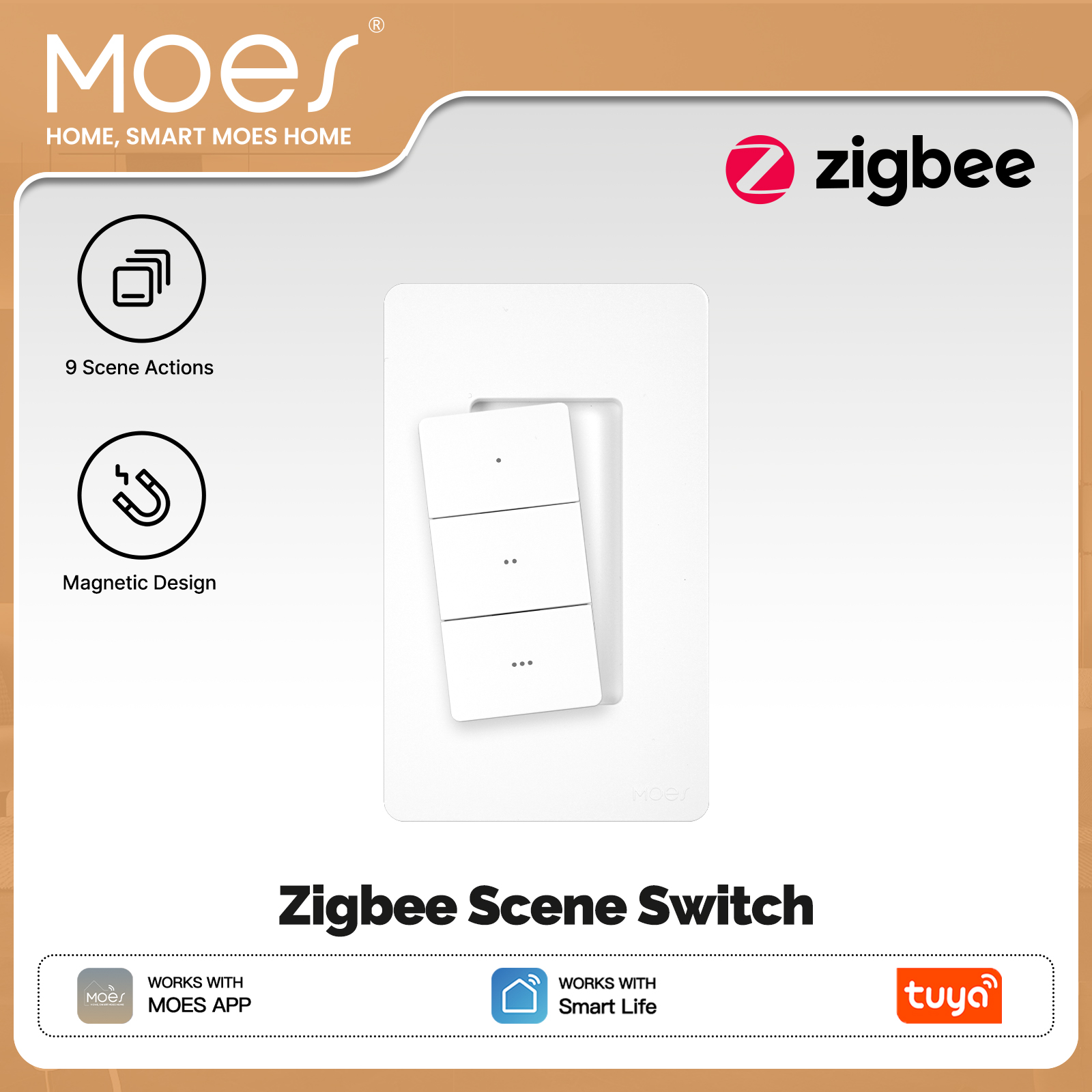 Smart Home Moes - مفتاح مشهد لاسلكي ذكي MOES Tuya