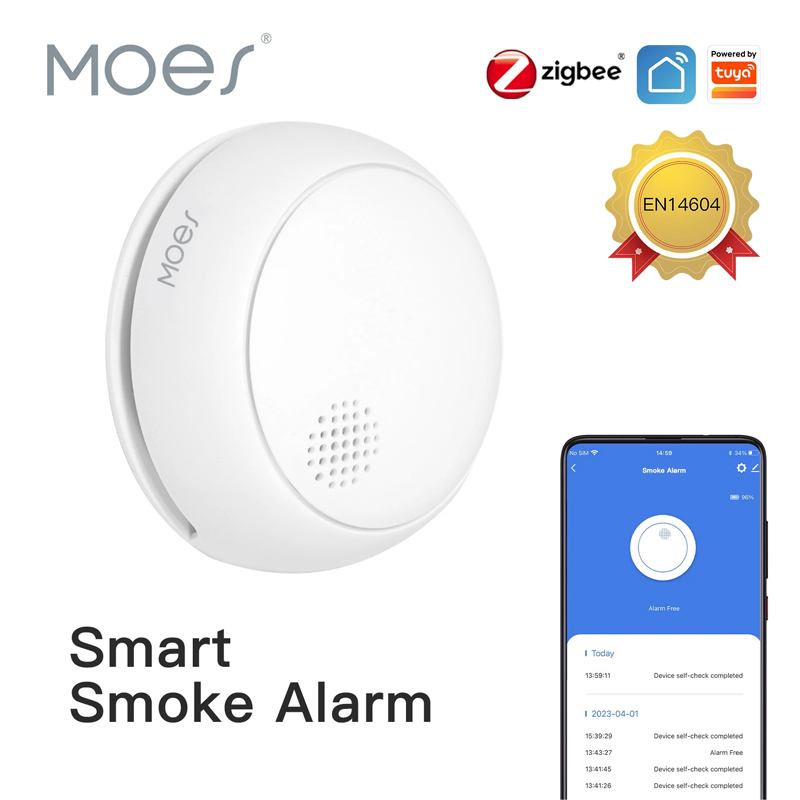 كاشف دخان ذكي لاسلكي من MOES ي - مراجعة Smart Home Moes وسعره