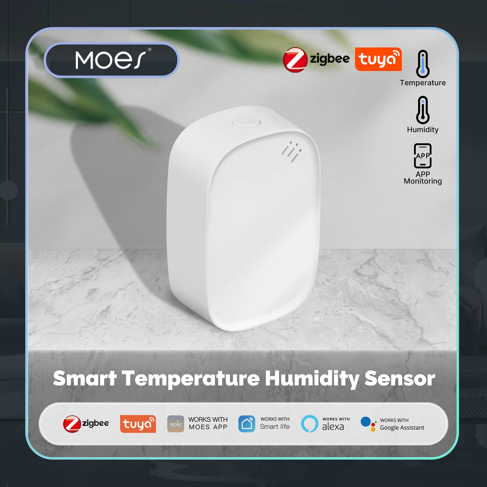 MOES Tuya Zigbee مستشعر درجة ا - مراجعة Smart Home Moes وسعره