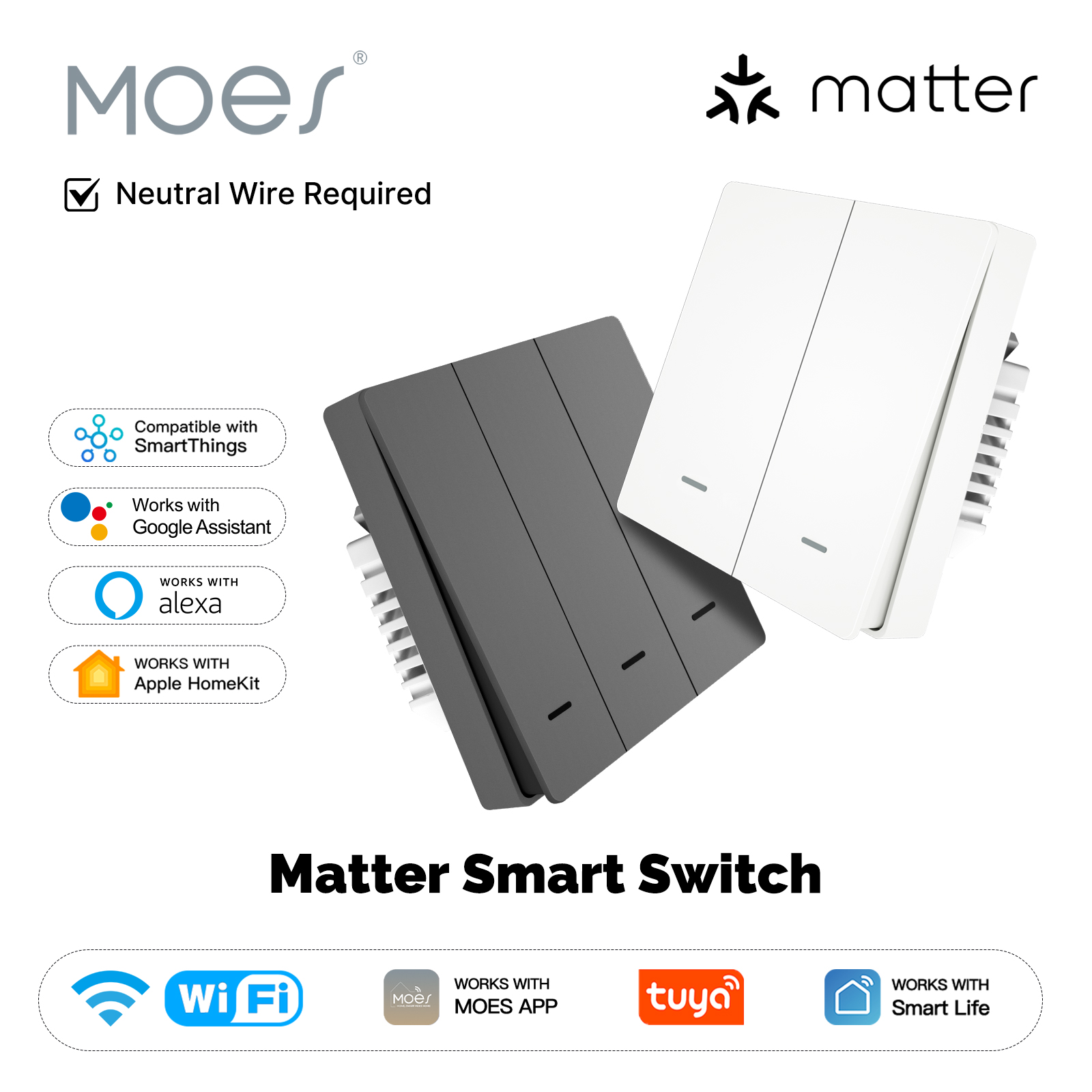 MOES Matter Tuya WiFi مفتاح ال - مراجعة Smart Home Internet وسعره