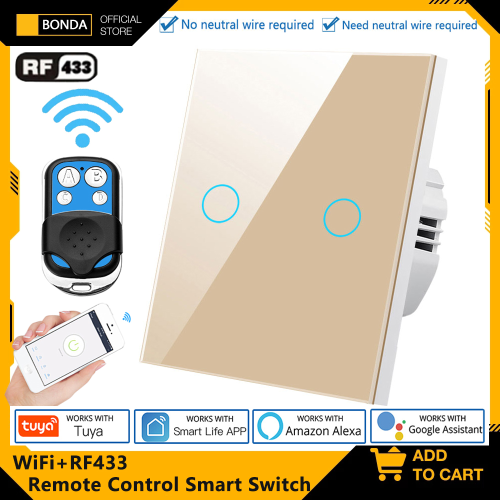 Tuya EU WiFi + RF433 مفتاح الت - مراجعة Smart Home Internet وسعره
